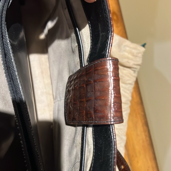 Brahmin Black and Brown Croc-Embossed Bag Set - Picture 6 of 14